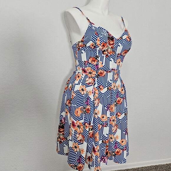 Anna Grace midi dress spaghetti straps A-line sz L - Picture 2 of 7